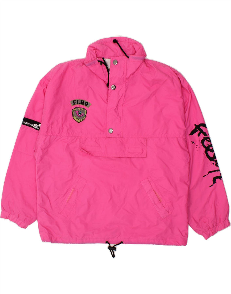 ELHO Mens Graphic Anorak Jacket UK 34 XS Pink Polyamide Vintage Elho and Second-Hand Elho from Messina Hembry 