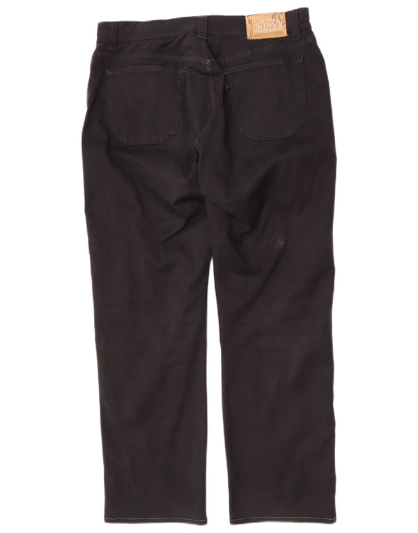 Jeckerson Mens Straight Casual Trousers W40 L31 Black Colourblock Cotton
