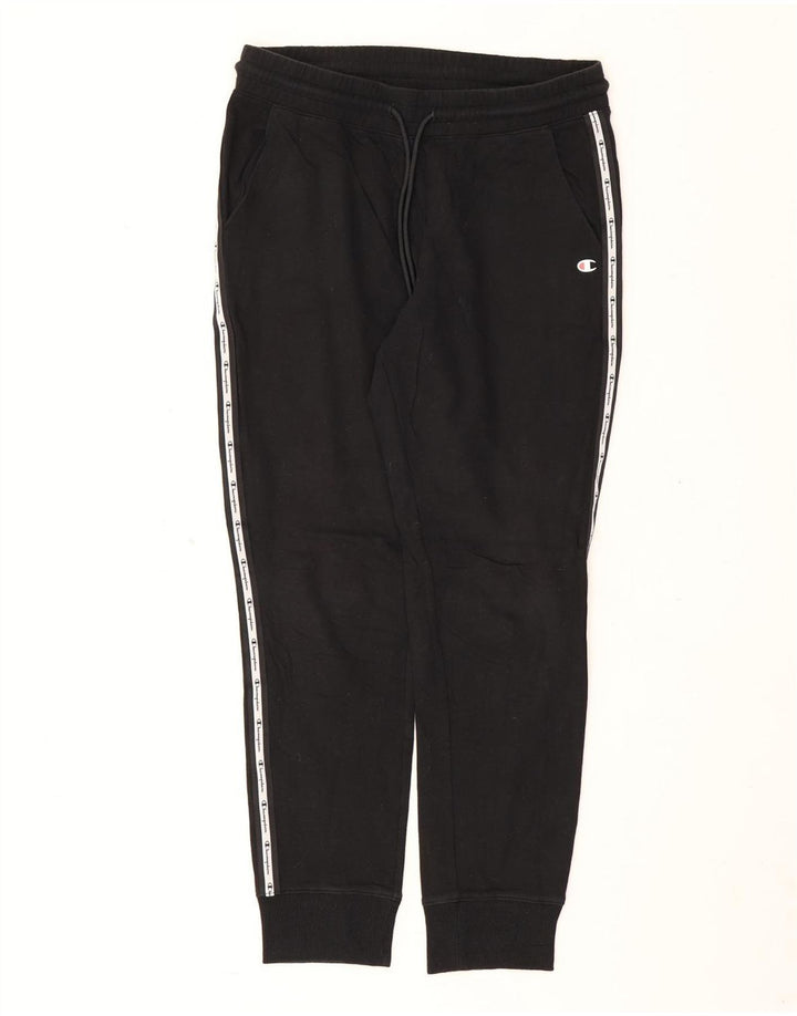 Champion Womens Graphic Tracksuit Trousers Joggers UK 12 Medium  Black