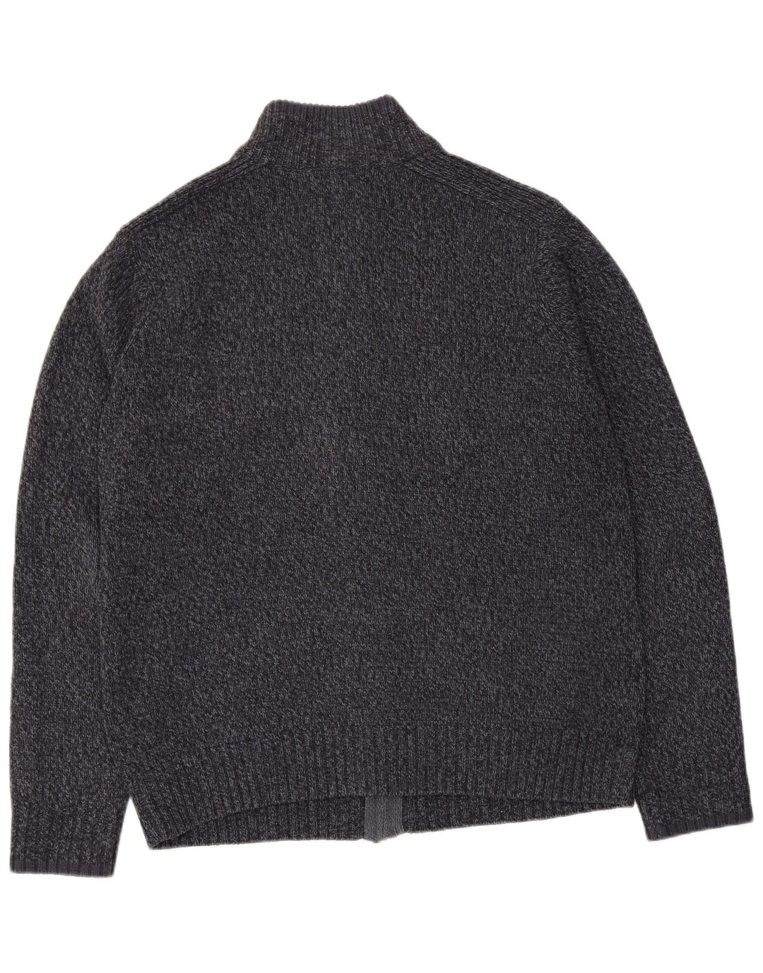 MARKS & SPENCER Mens Regular Fit Cardigan Sweater Large Navy Blue Flecked