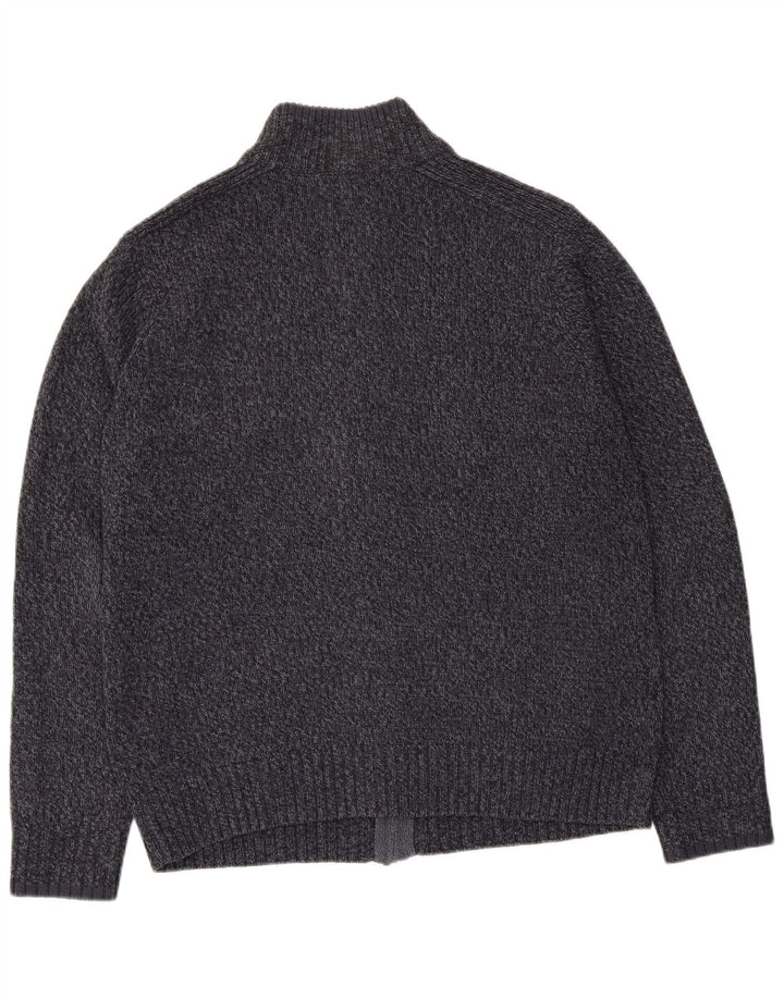 MARKS & SPENCER Mens Regular Fit Cardigan Sweater Large Navy Blue Flecked