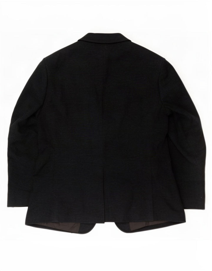 Marks & Spencer Mens 2 Button Blazer Jacket UK 46 XL Black Cotton