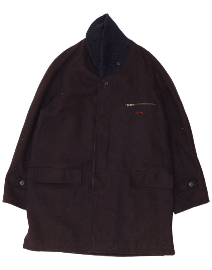 PAUL & SHARK Mens Yachting Overcoat UK 40 Large Black Wool