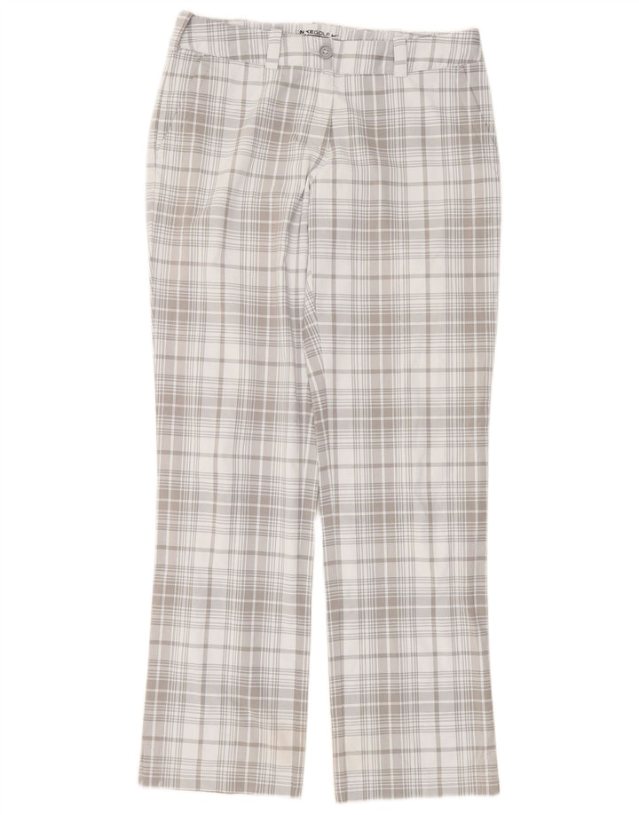 NIKE Womens Dri Fit Chino Trousers UK 12 Medium W32 L31 Grey Check