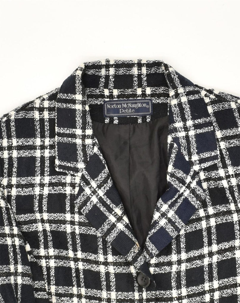 VINTAGE Womens 3 Button Blazer Jacket UK 18 XL Navy Blue Check | Vintage Vintage | Thrift | Second-Hand Vintage | Used Clothing | Messina Hembry 