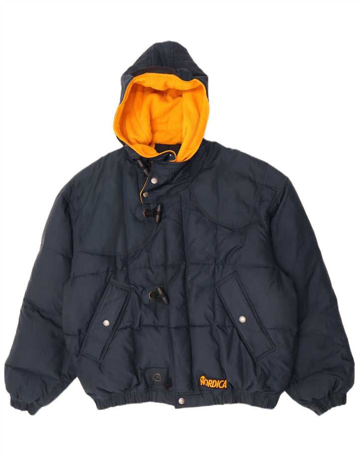 Nordica Mens Hooded Ski Jacket IT 52 XL Navy Blue Polyester