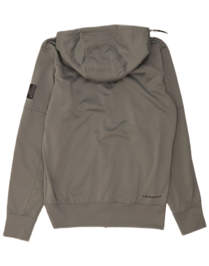 Nike Mens Graphic Zip Hoodie Sweater Small Grey Polyester