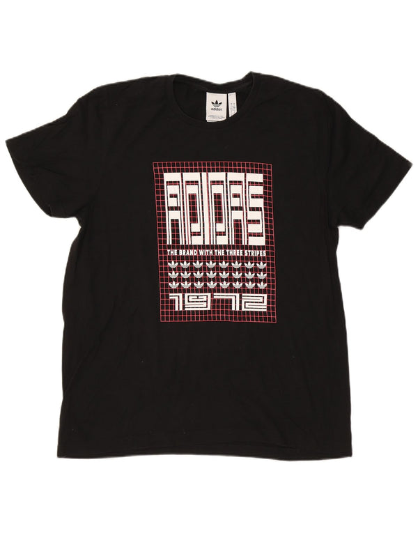 Adidas Mens Graphic T-Shirt Top Large Black Cotton