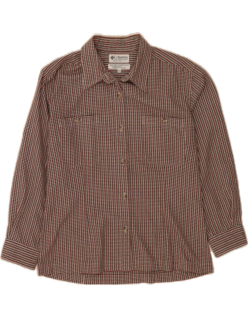 COLUMBIA Womens Flannel Shirt UK 14 Medium Red Check Polyester Vintage Columbia and Second-Hand Columbia from Messina Hembry 