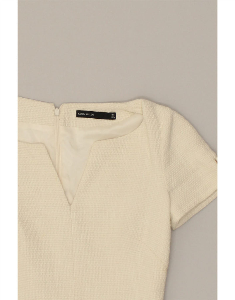 KAREN MILLEN Womens Basic Dress UK 6 XS Off White Cotton | Vintage Karen Millen | Thrift | Second-Hand Karen Millen | Used Clothing | Messina Hembry 