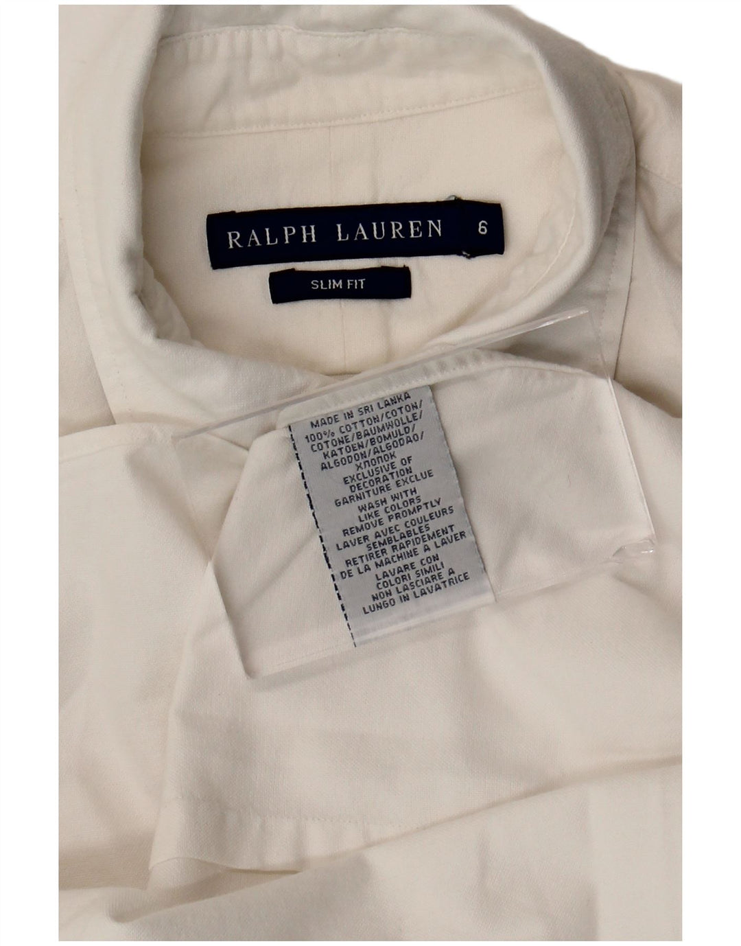 Ralph Lauren Womens Slim Fit Shirt US 6 Medium White Cotton