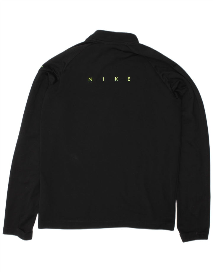 NIKE Boys Graphic Zip Neck Pullover Tracksuit Top 8-9 Years Small  Black
