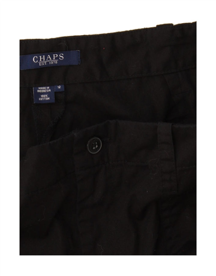 CHAPS Womens Straight Cargo Trousers US 12 Large W34 L32 Black Cotton Vintage Chaps and Second-Hand Chaps from Messina Hembry 