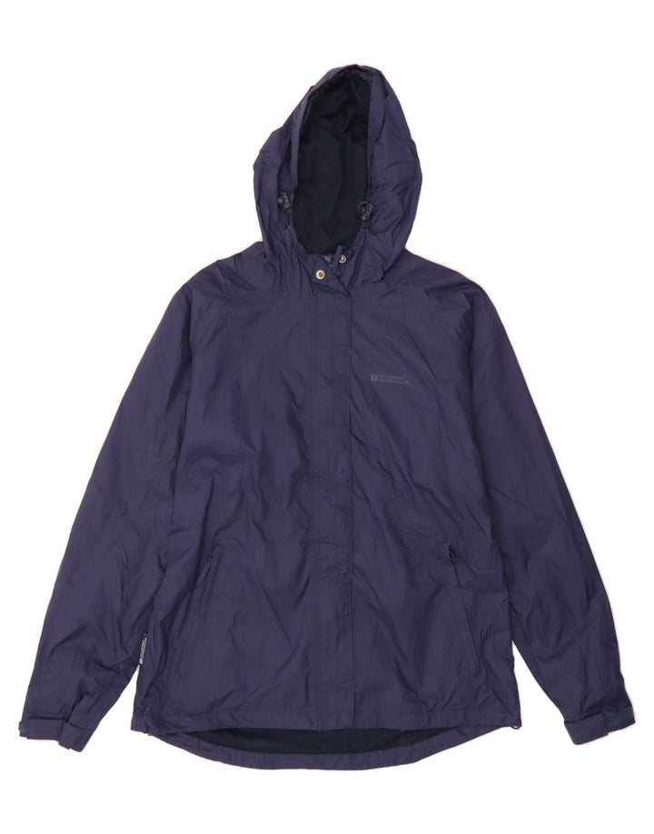 MOUNTAIN WAREHOUSE Womens Hooded Rain Jacket UK 14 Large Navy Blue Nylon Vintage Mountain Warehouse and Second-Hand Mountain Warehouse from Messina Hembry 