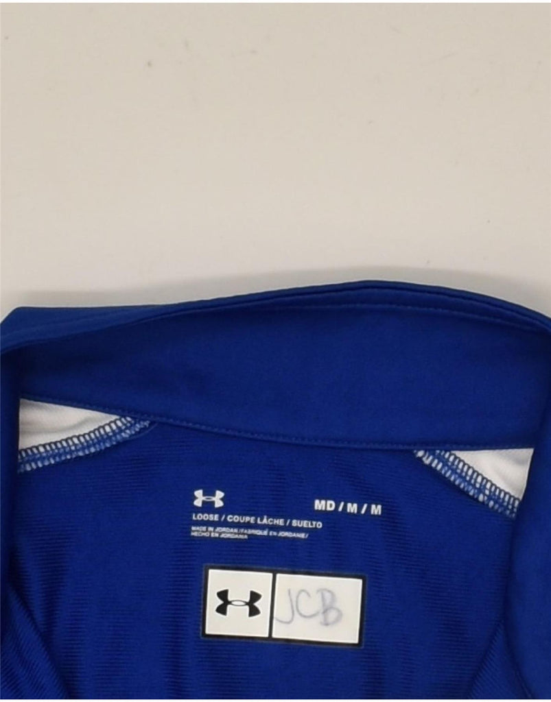 UNDER ARMOUR Mens Tracksuit Top Jacket Medium Blue Colourblock Polyester | Vintage Under Armour | Thrift | Second-Hand Under Armour | Used Clothing | Messina Hembry 