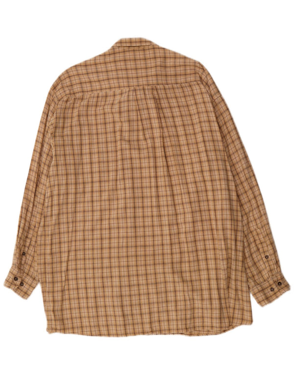 Camel Mens Flannel Shirt 2XL Beige Check Cotton