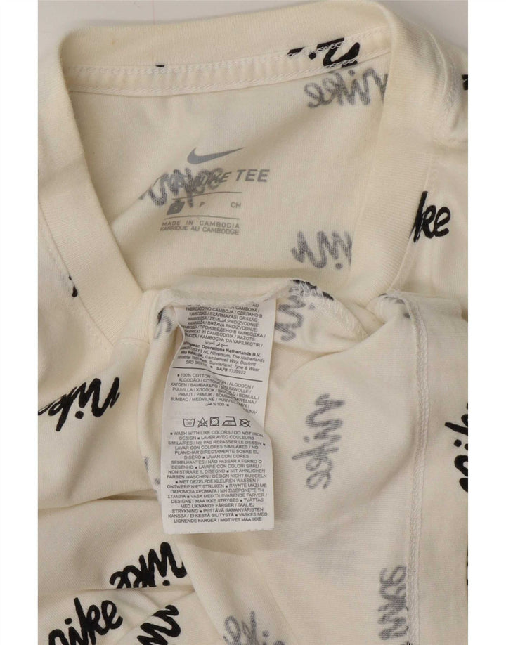 Nike Mens Graphic T-Shirt Top Small Off White Cotton