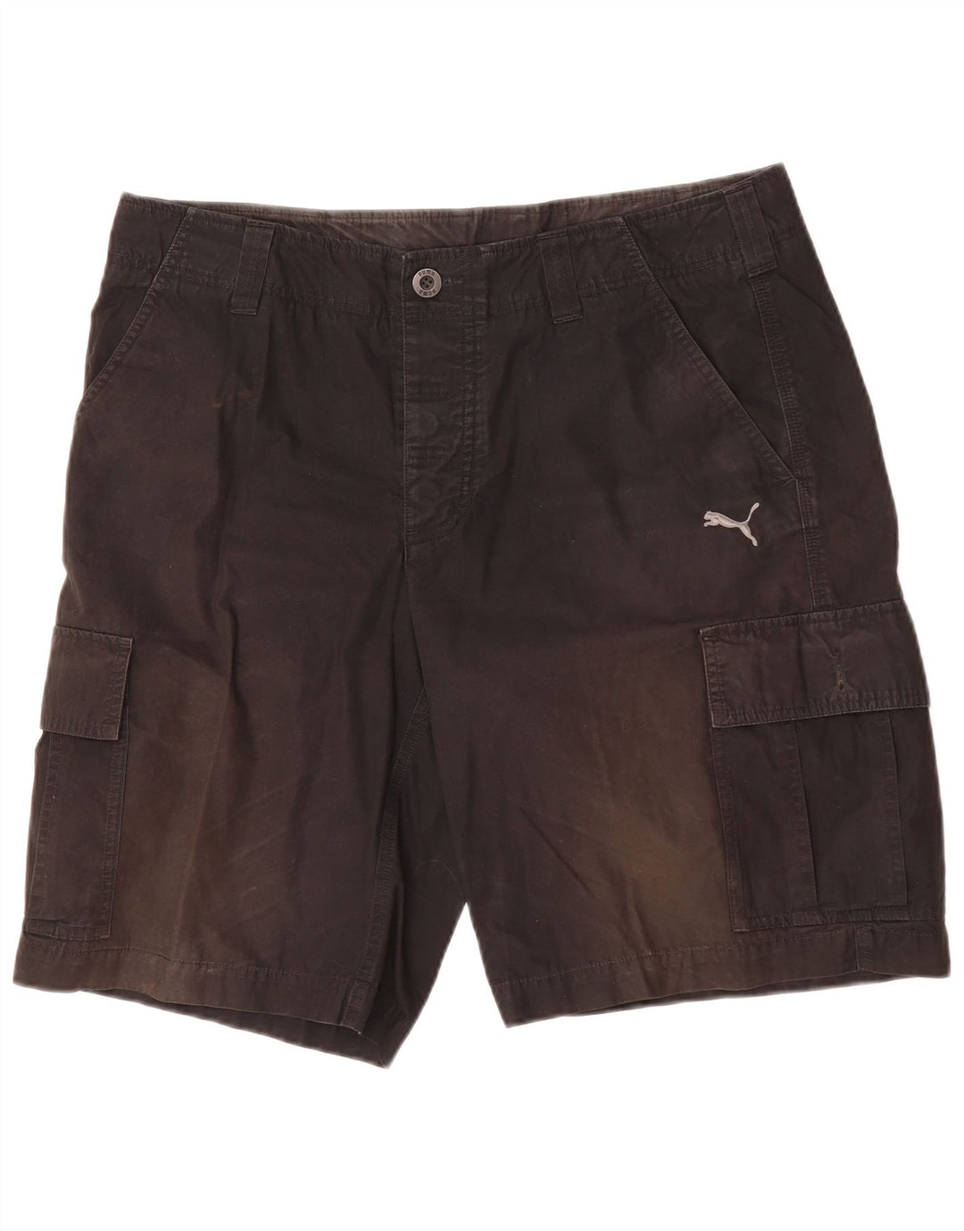 PUMA Mens Cargo Shorts W34 Large Black Cotton