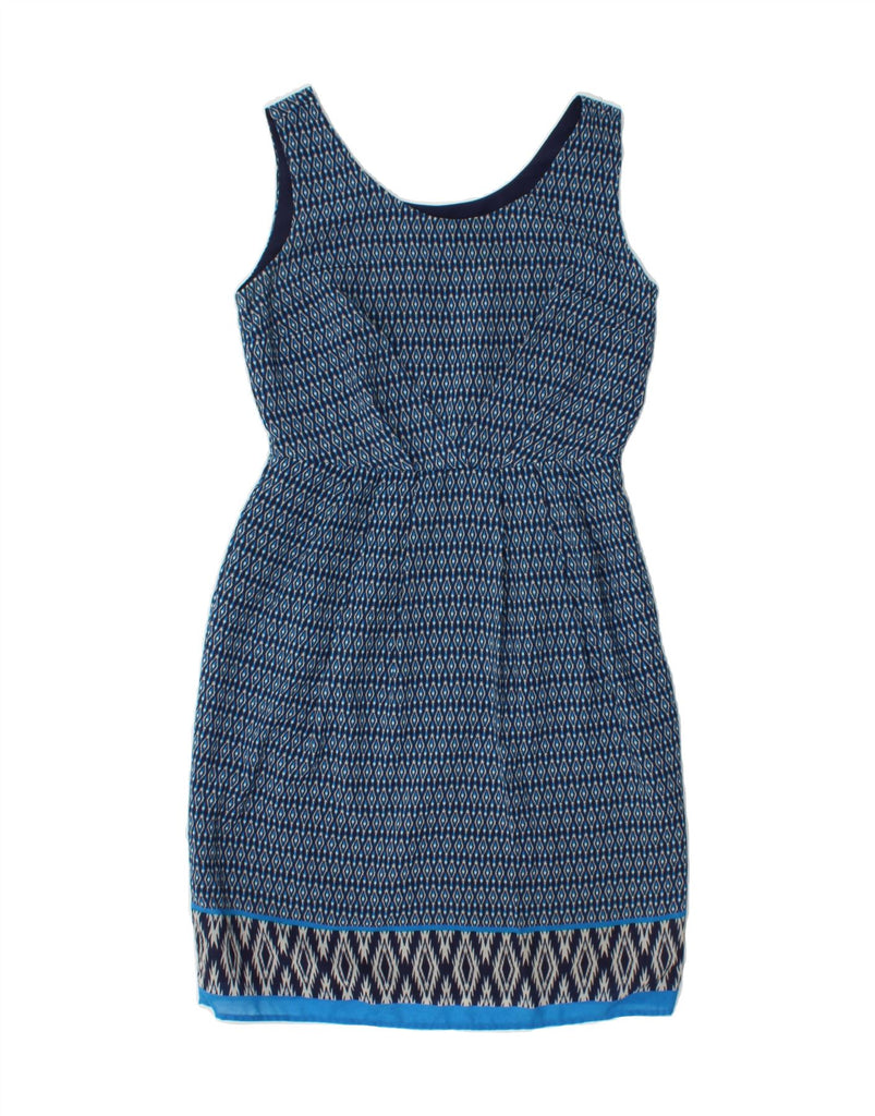 MONSOON Womens Sheath Dress UK 10 Small Navy Blue Argyle/Diamond Vintage Monsoon and Second-Hand Monsoon from Messina Hembry 