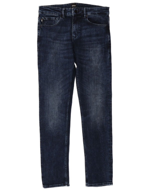 Hugo Boss Mens Charleston Extra Slim Jeans W30 L32 Navy Blue Cotton