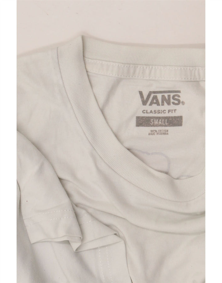 Vans Mens Classic Fit Graphic T-Shirt Top Small White