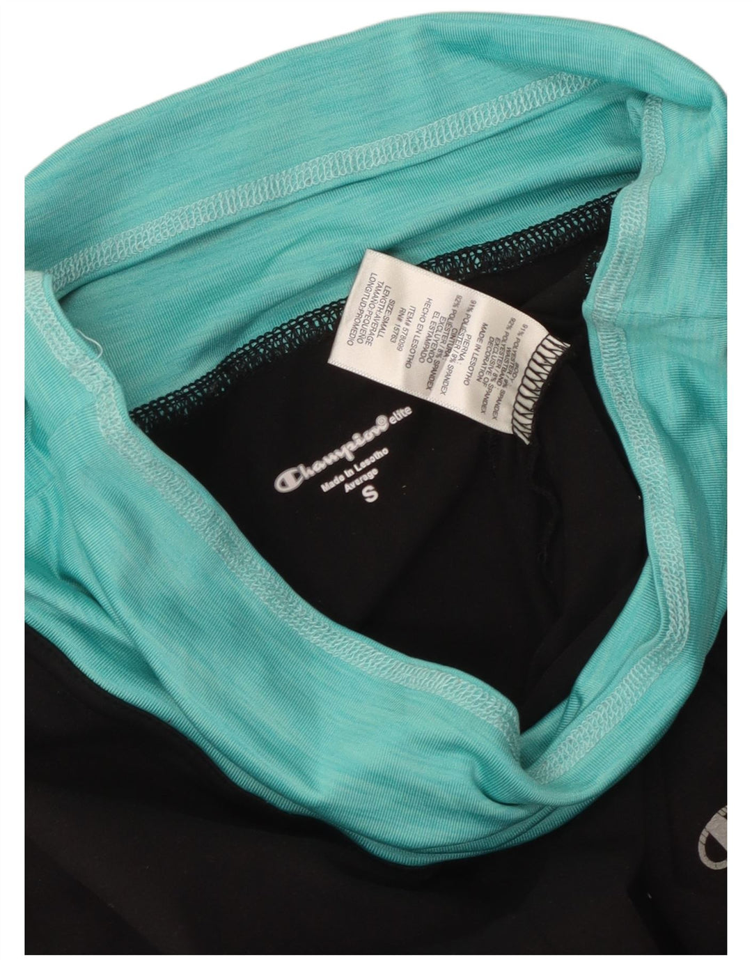 Champion Womens Leggings UK 10 Small  Black Colourblock Polyester