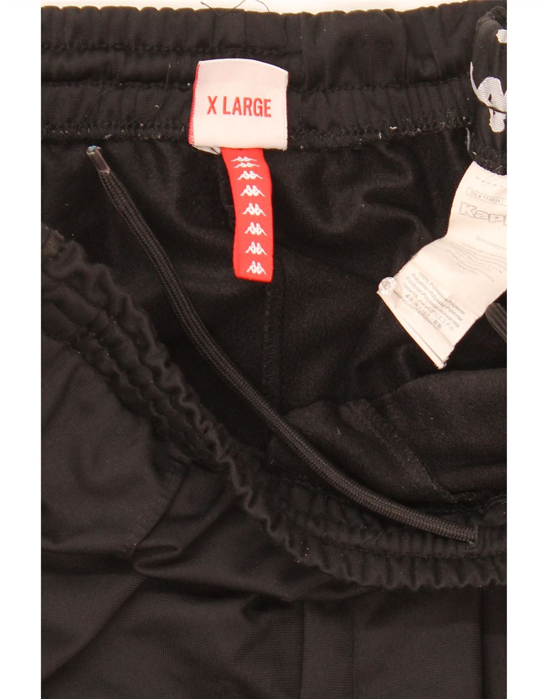 Kappa Mens Graphic Tracksuit Trousers XL  Black Polyester