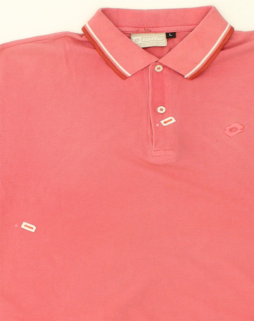 LOTTO Mens Polo Shirt Large Red Cotton | Vintage Lotto | Thrift | Second-Hand Lotto | Used Clothing | Messina Hembry 