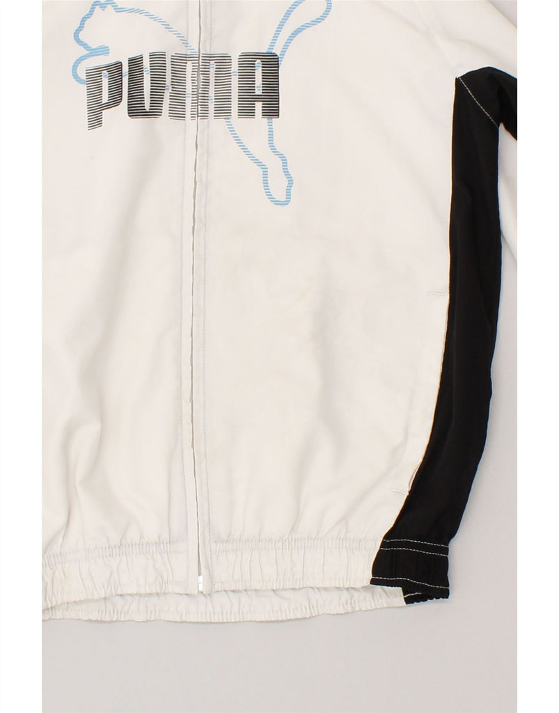 PUMA Boys Graphic Tracksuit Top Jacket 9-10 Years Medium  White | Vintage Puma | Thrift | Second-Hand Puma | Used Clothing | Messina Hembry 