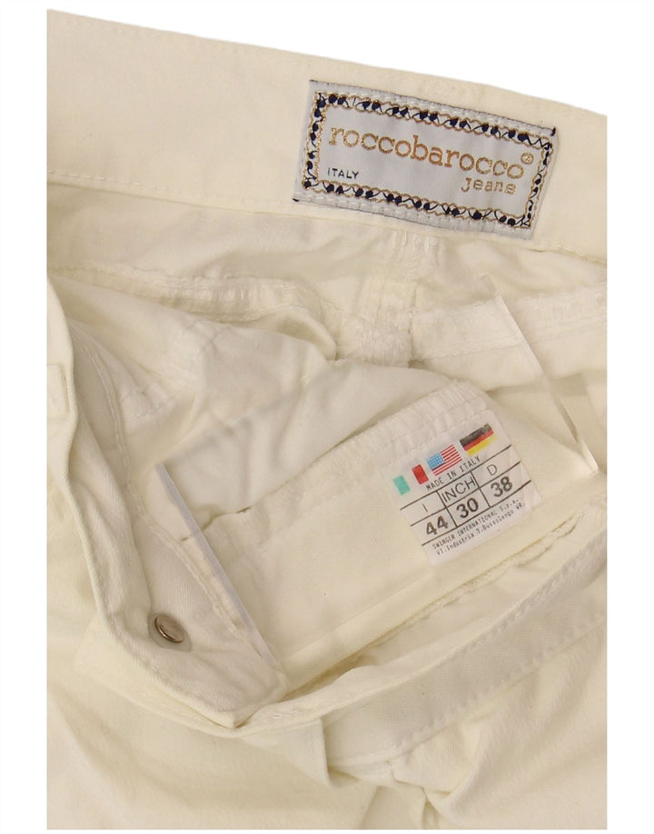 ROCCOBAROCCO Womens Tapered Casual Trousers IT 44 Medium W28 L27 White
