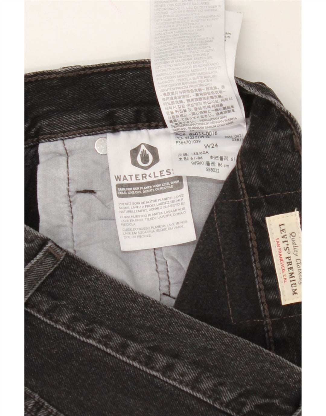 LEVI'S Womens 501 Denim Shorts W24 XS Black Cotton Vintage Levi's and Second-Hand Levi's from Messina Hembry 