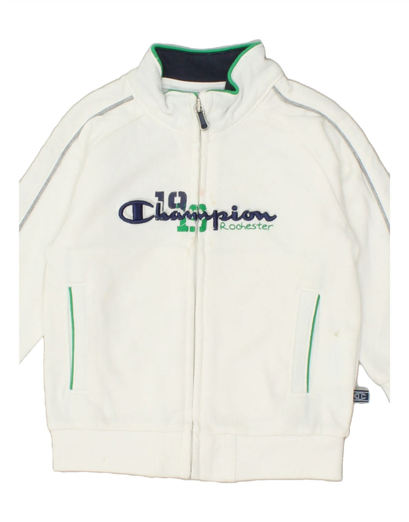 CHAMPION Baby Boys Graphic Tracksuit Top Jacket 9-12 Months Small White | Vintage Champion | Thrift | Second-Hand Champion | Used Clothing | Messina Hembry 