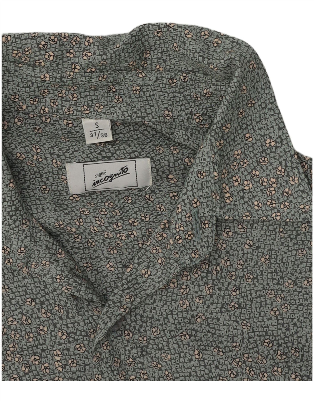 Incognito Mens Shirt Size 37/38 Small Grey Floral