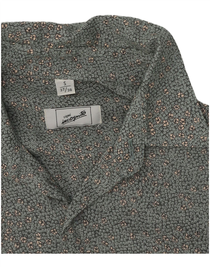 Incognito Mens Shirt Size 37/38 Small Grey Floral