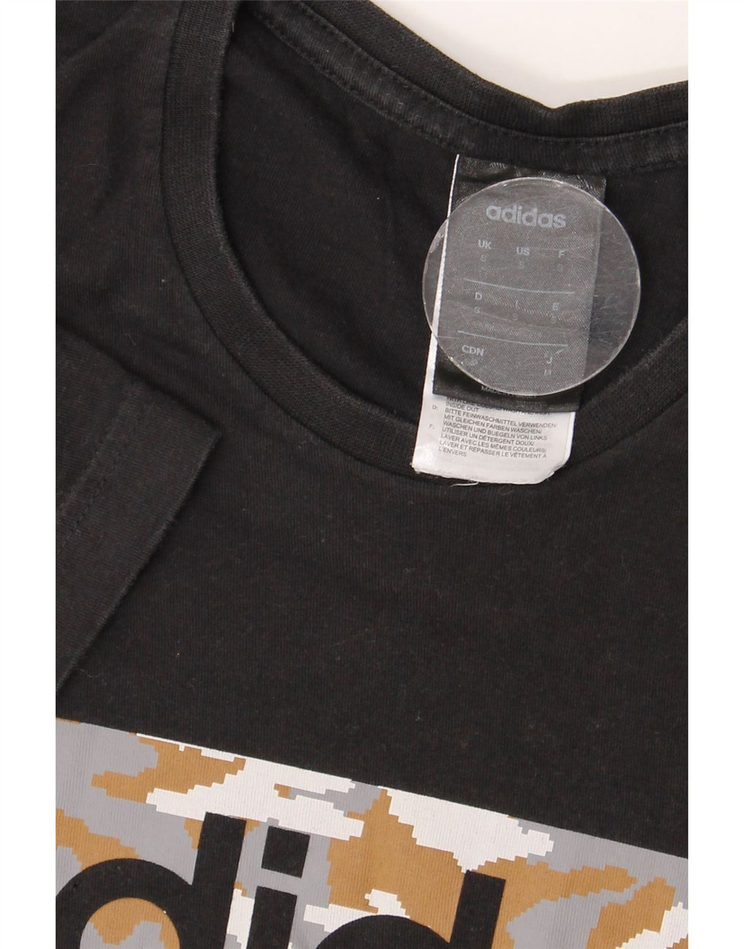 ADIDAS Mens Graphic T-Shirt Top Small Black Cotton