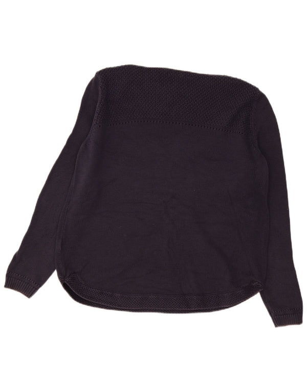Marks & Spencer Womens Boat Neck Jumper Sweater UK 18 XL Navy Blue Cotton