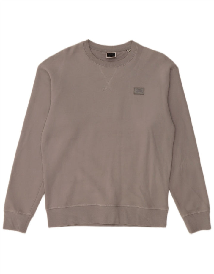 Jack & Jones Mens Sweatshirt Jumper Small Grey Cotton