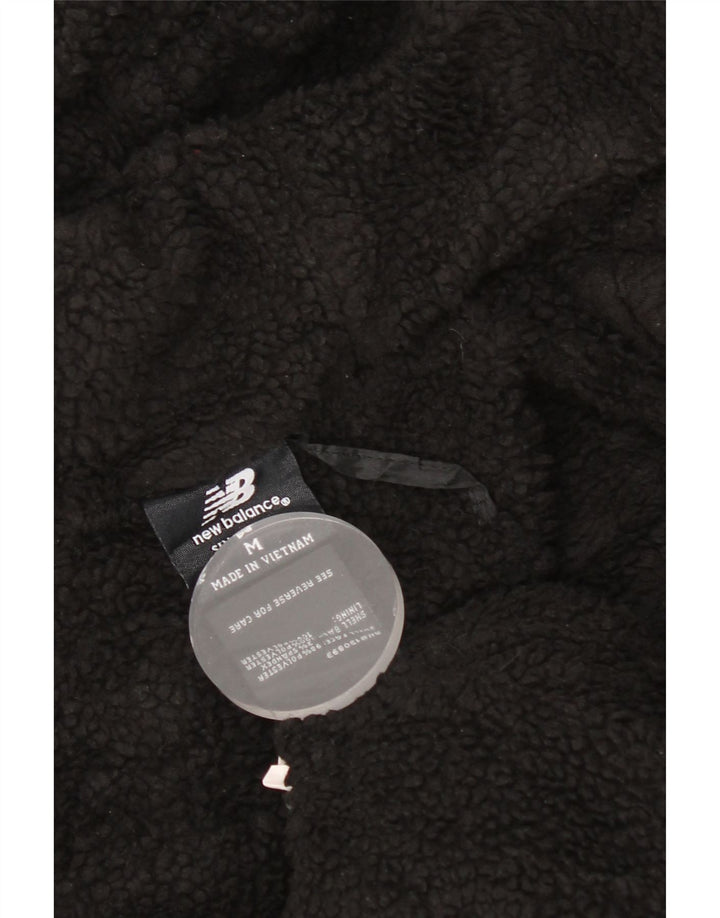 New Balance Mens Sherpa Zip Hoodie Sweater Medium Black Polyester