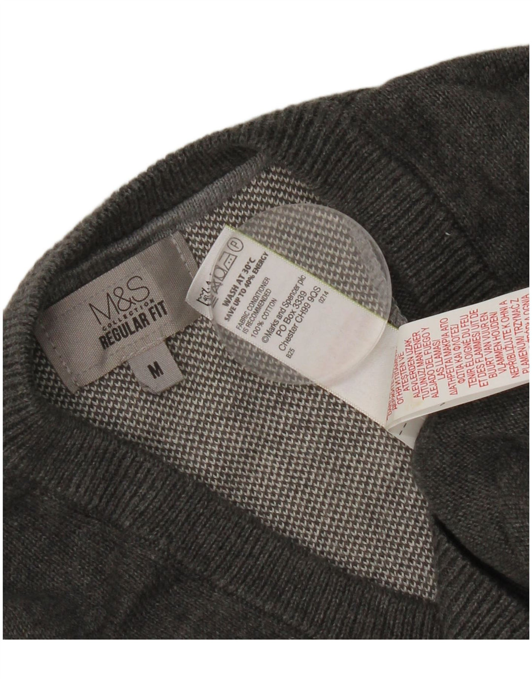Marks & Spencer Mens Regular Fit Vest Tank Top Medium Grey Cotton