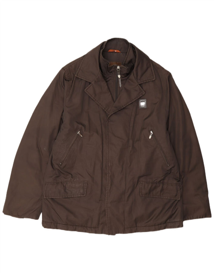 Piero Guidi Mens Windbreaker Jacket UK 44 2XL Brown Polyester