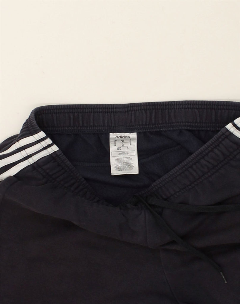 ADIDAS Womens Tracksuit Trousers Joggers UK 12 Medium Navy Blue Cotton | Vintage Adidas | Thrift | Second-Hand Adidas | Used Clothing | Messina Hembry 