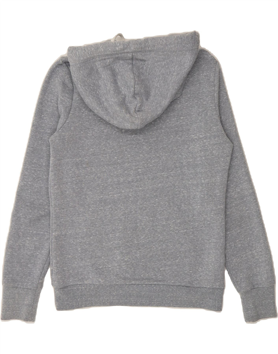 SUPERDRY Womens Oversized Hoodie Jumper UK 10 Small Grey Flecked Polyester Vintage Superdry and Second-Hand Superdry from Messina Hembry 