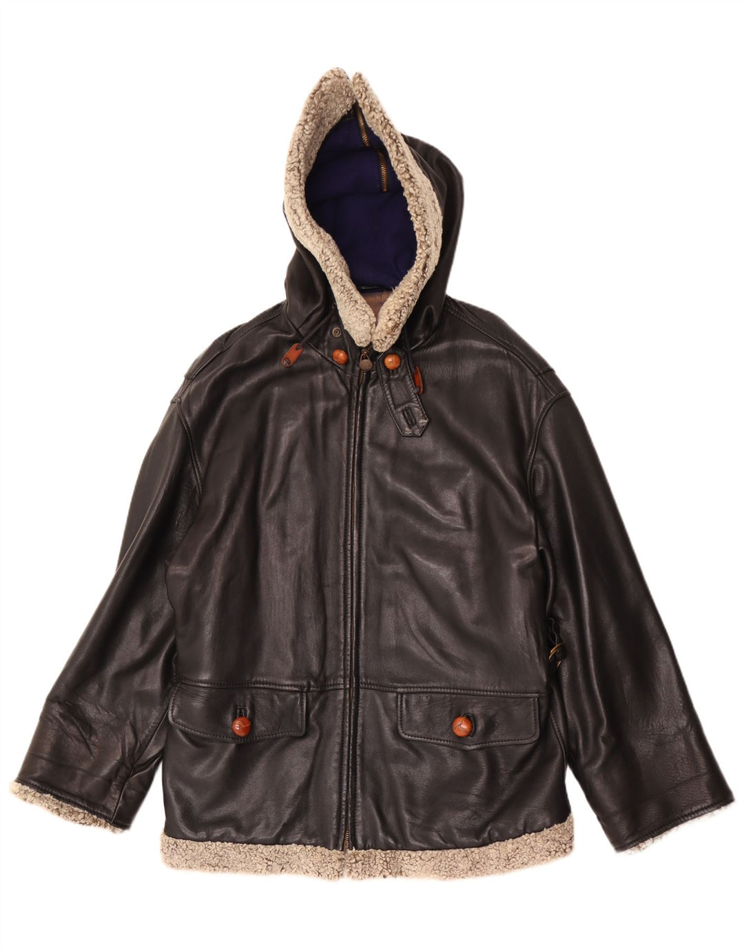 Henry Cottons Womens Hooded Oversized Jacket IT 42 Medium Black