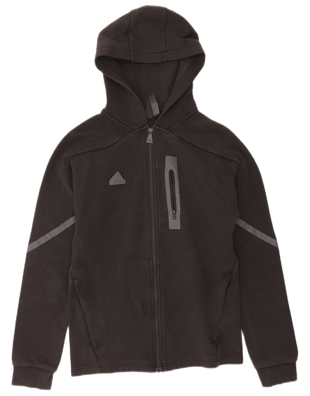 Adidas Mens Zip Hoodie Sweater Small Black Cotton