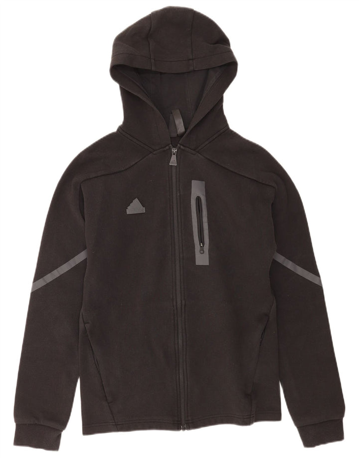 Adidas Mens Zip Hoodie Sweater Small Black Cotton