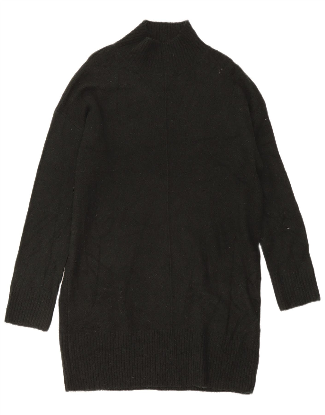 Oasis Womens Long Sleeve Oversized Jumper Dress UK 14 Medium Black Acrylic