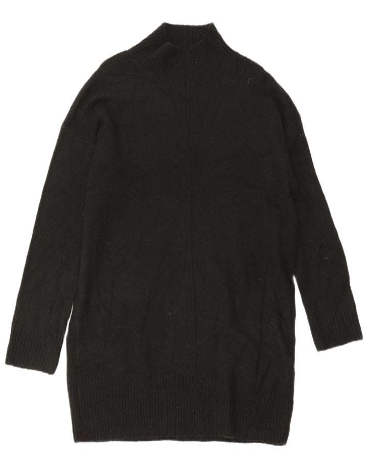 Oasis Womens Long Sleeve Oversized Jumper Dress UK 14 Medium Black Acrylic