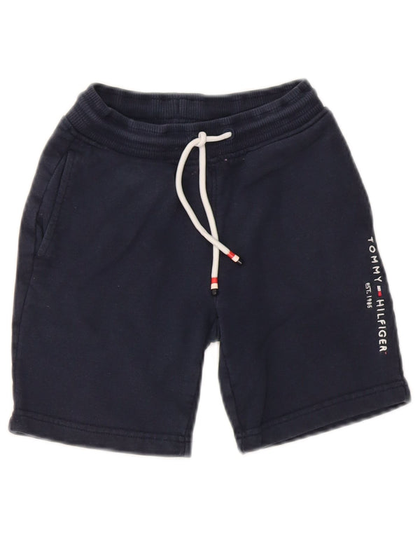 TOMMY HILFIGER Girls Graphic Sport Shorts 4-5 Years XS Navy Blue Cotton