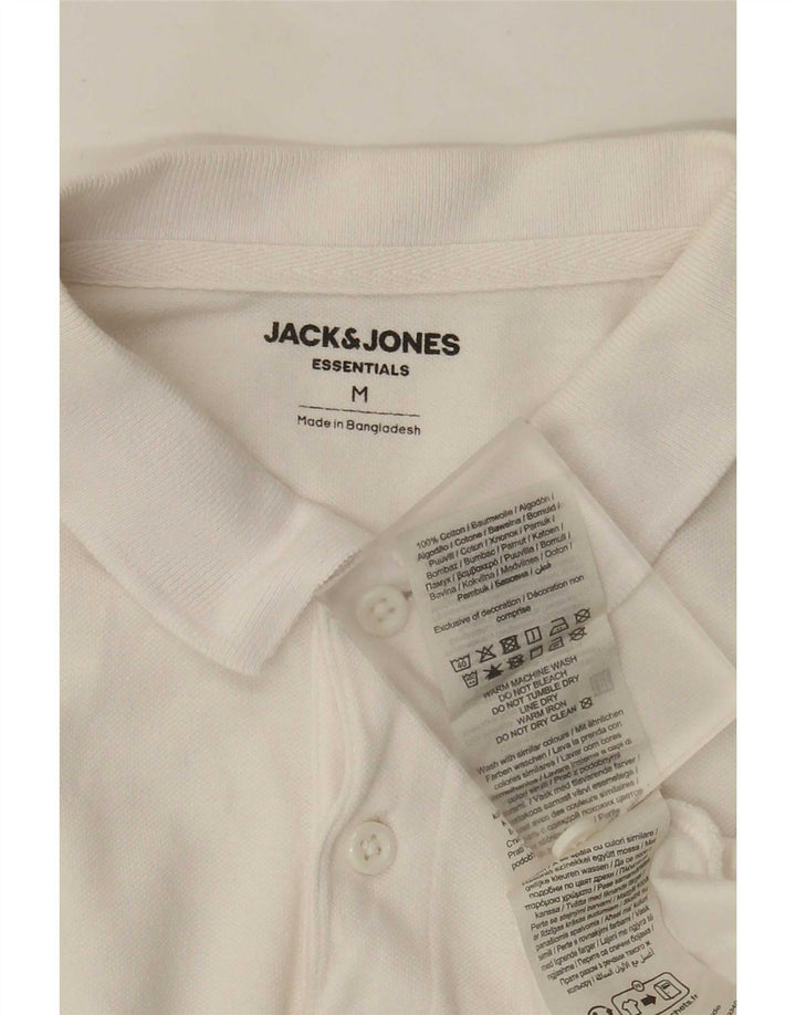 Jack & Jones Mens Regular Fit Polo Shirt Medium White Cotton