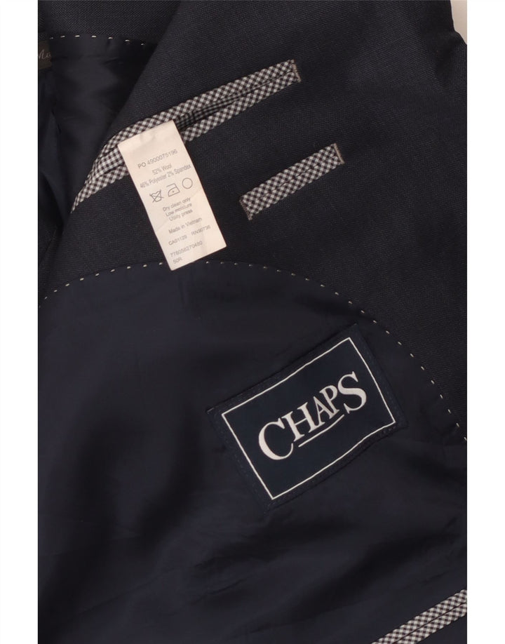 Chaps Mens 2 Button Blazer Jacket IT 50 Large Navy Blue Wool